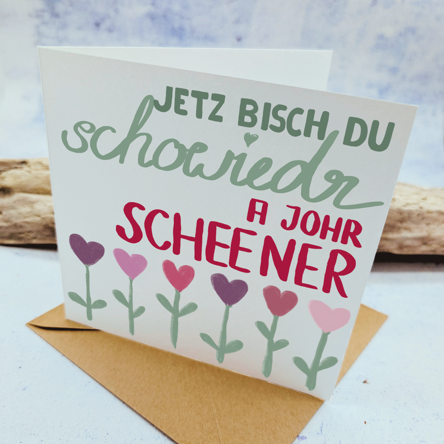 Schwäbische Geburtstagskarte, Klappkarte - Herzlichen Glückwunsch