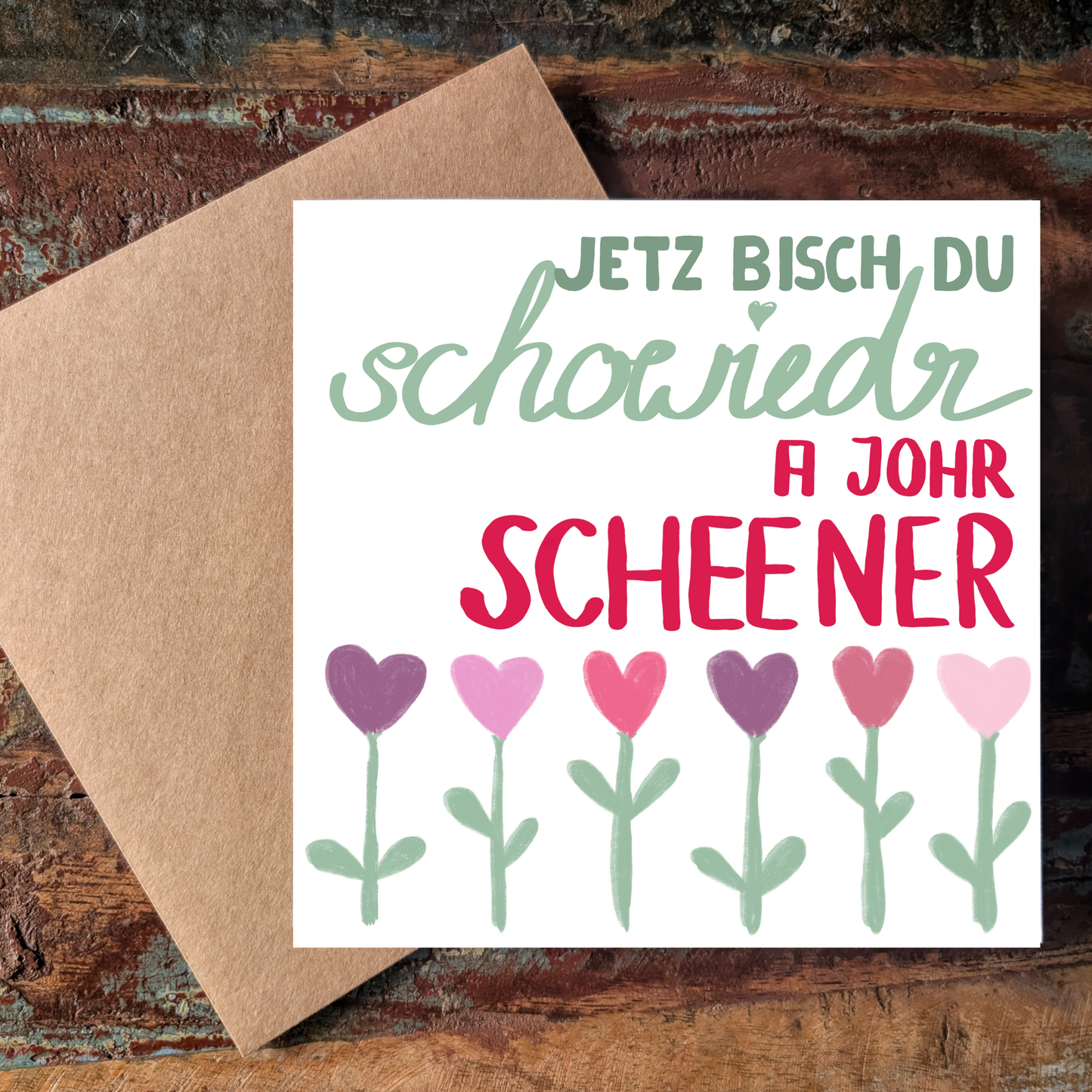 Schwäbische Geburtstagskarte, Klappkarte - Herzlichen Glückwunsch