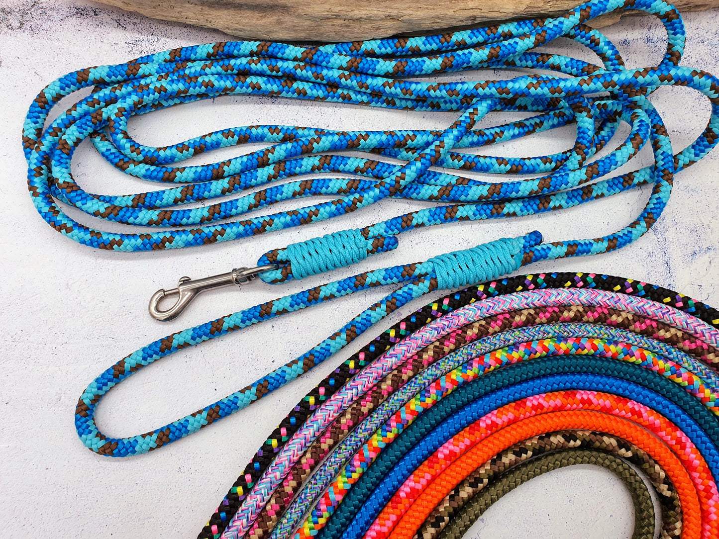 Schleppleine aus 10mm Seil für mittelgroße bis große Hunde