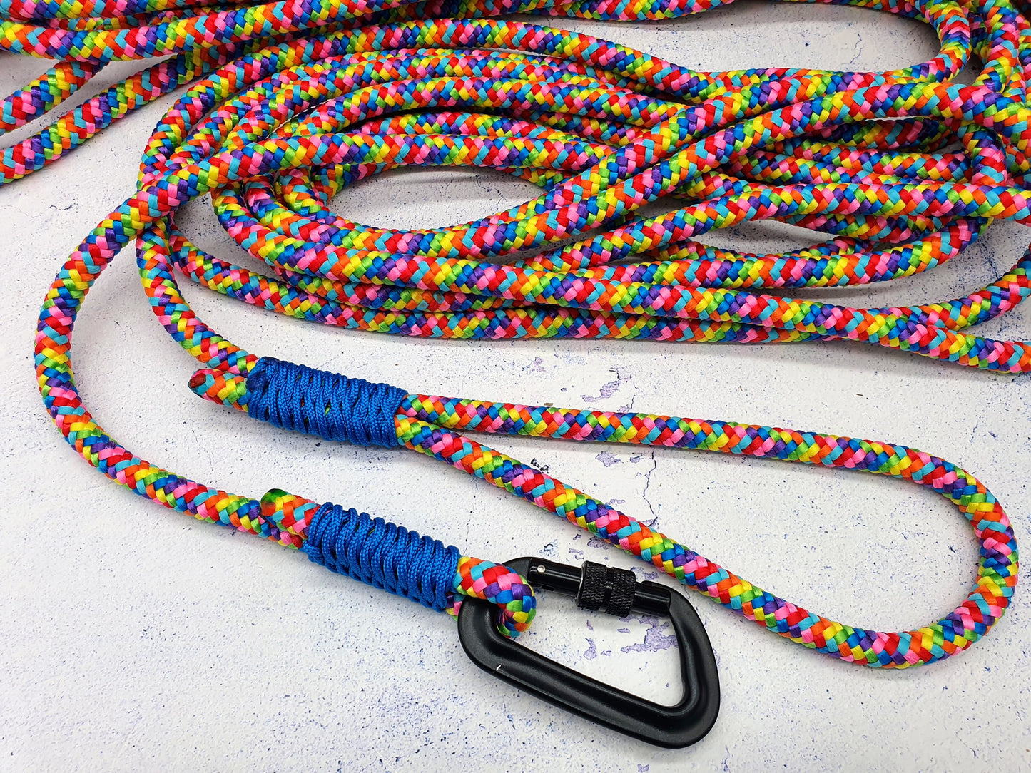 Schleppleine aus 10mm Seil für mittelgroße bis große Hunde