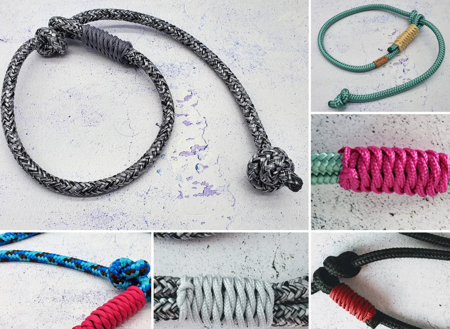 Kurzführer aus 10mm Seil mit integrierter Halsung ohne Handschlaufe