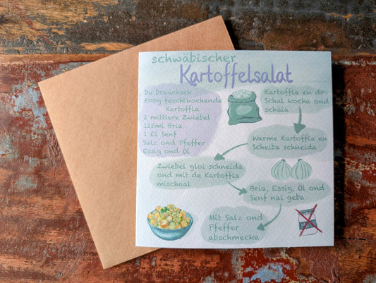 Grußkarte - Schwäbisches Rezept Kartoffelsalat