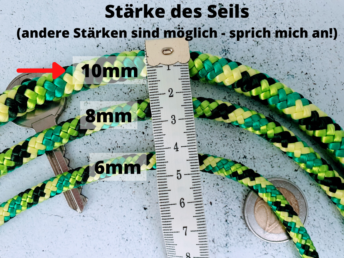 Doppelte Retrieverleine mit integrierter Halsung aus 10mm Seil