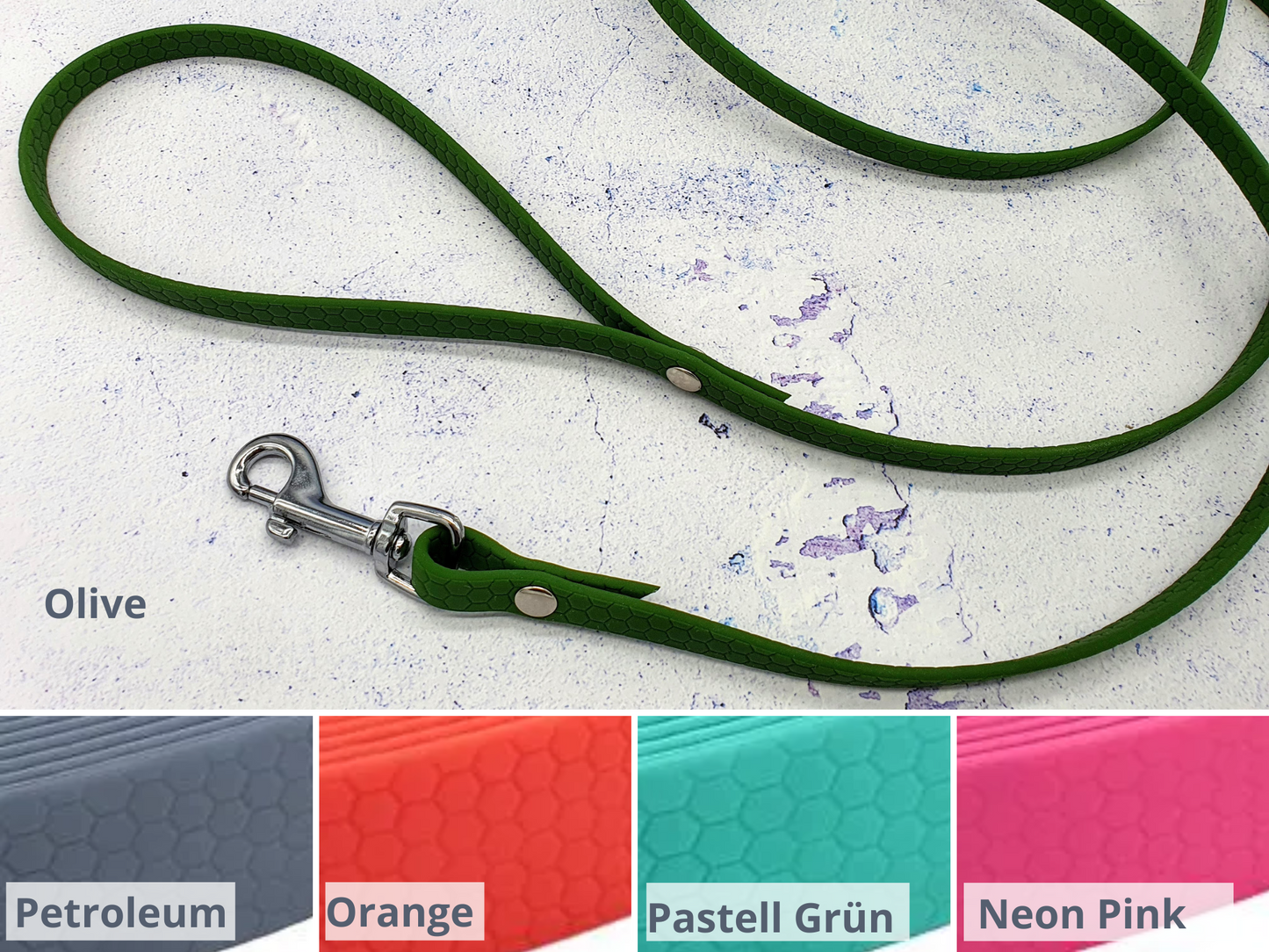 Führleine mit Handschlaufe aus 10mm Hexa Gurtband für kleine Hunde und Welpen