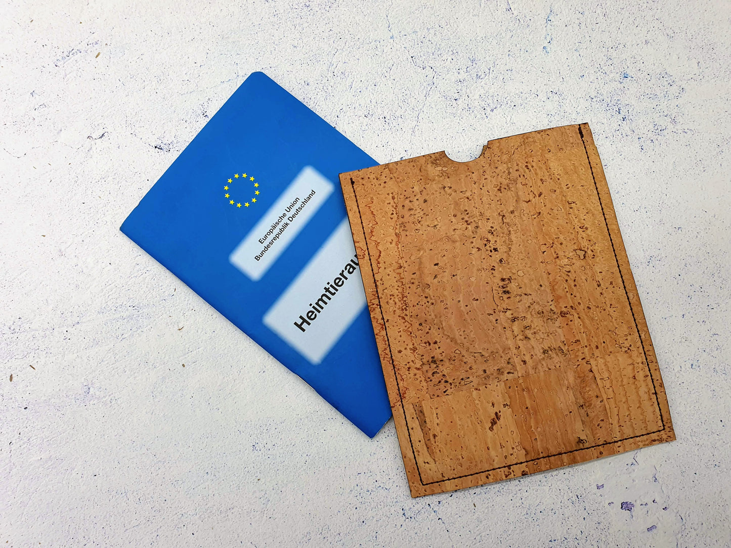 Hülle für EU Heimtierausweis - Border Collie - aus Kork mit Name personalisierbar