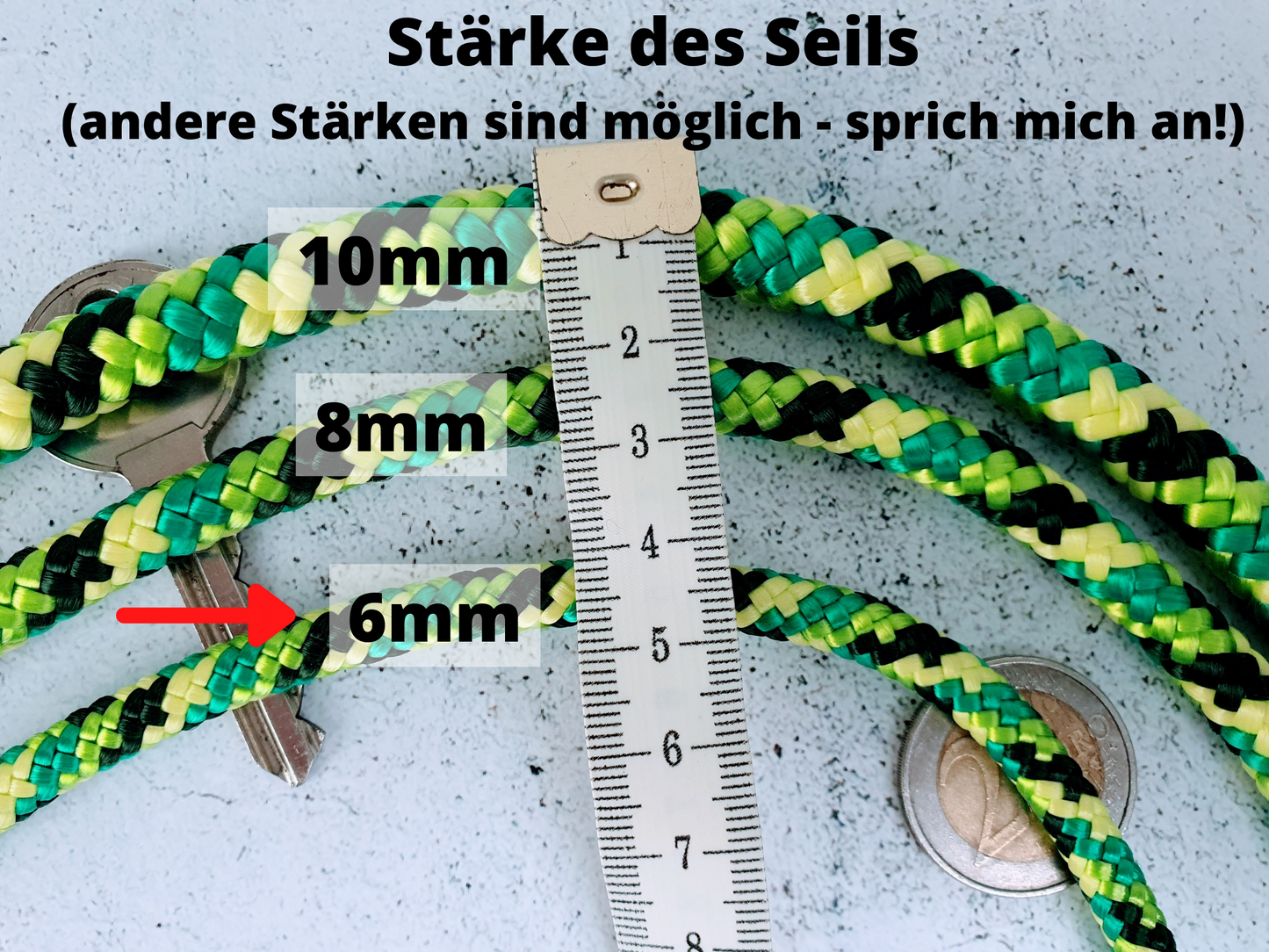 Reflektierende Schleppleine aus 6mm Seil für kleine Hunde und Welpen