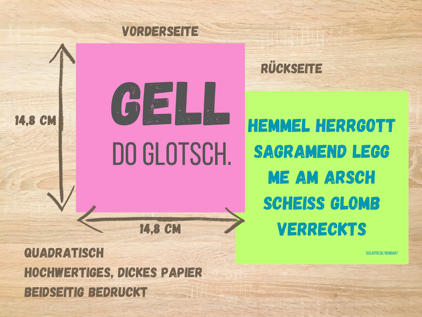 Gell do glotsch - Schwäbische Wendekarte Quadrat