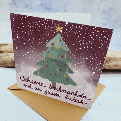 Weihnachtskarte - Schwäbische Grußkarte Scheene Weihnachda