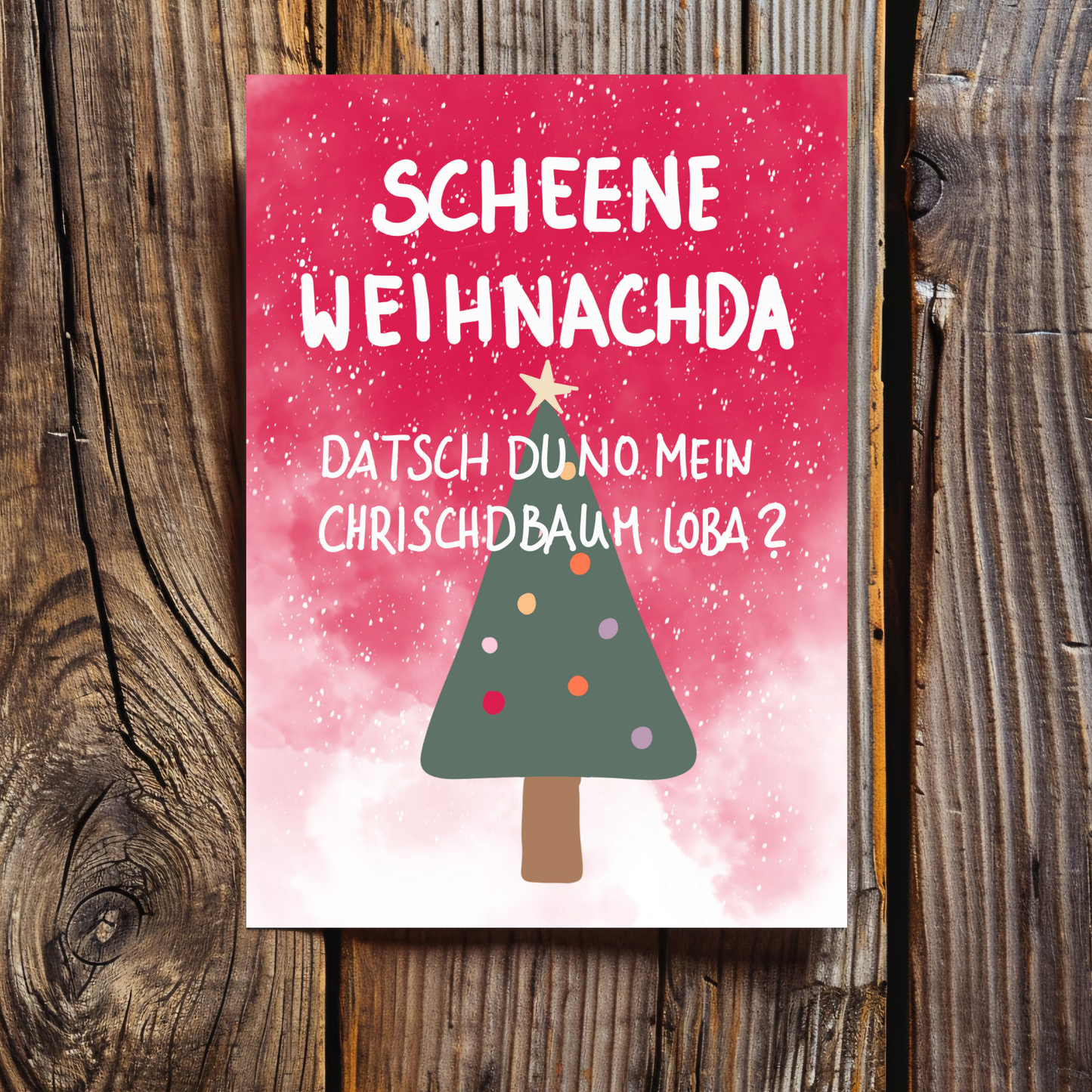 Scheene Weihnachda - Schwäbische Postkarte A6