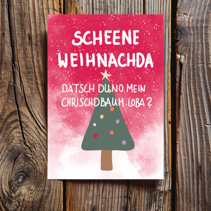 Scheene Weihnachda - Schwäbische Postkarte A6