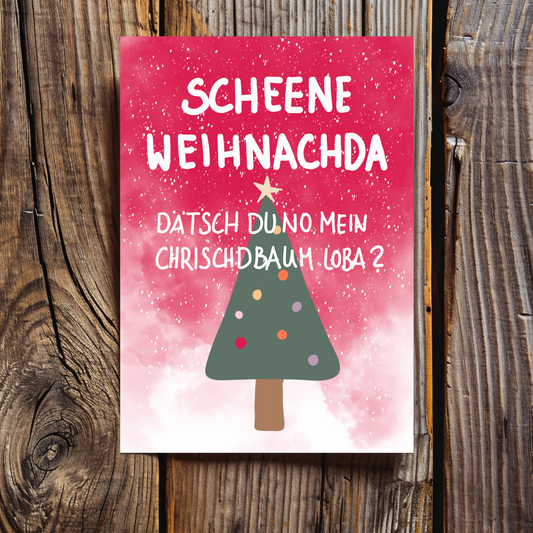 Scheene Weihnachda - Schwäbische Postkarte A6