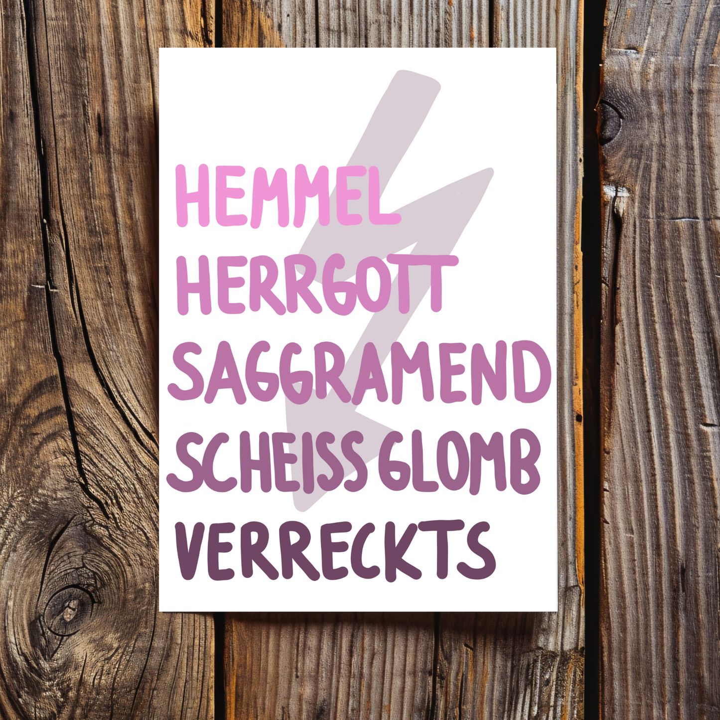 Hemmel Herrgott - Schwäbische Postkarte A6